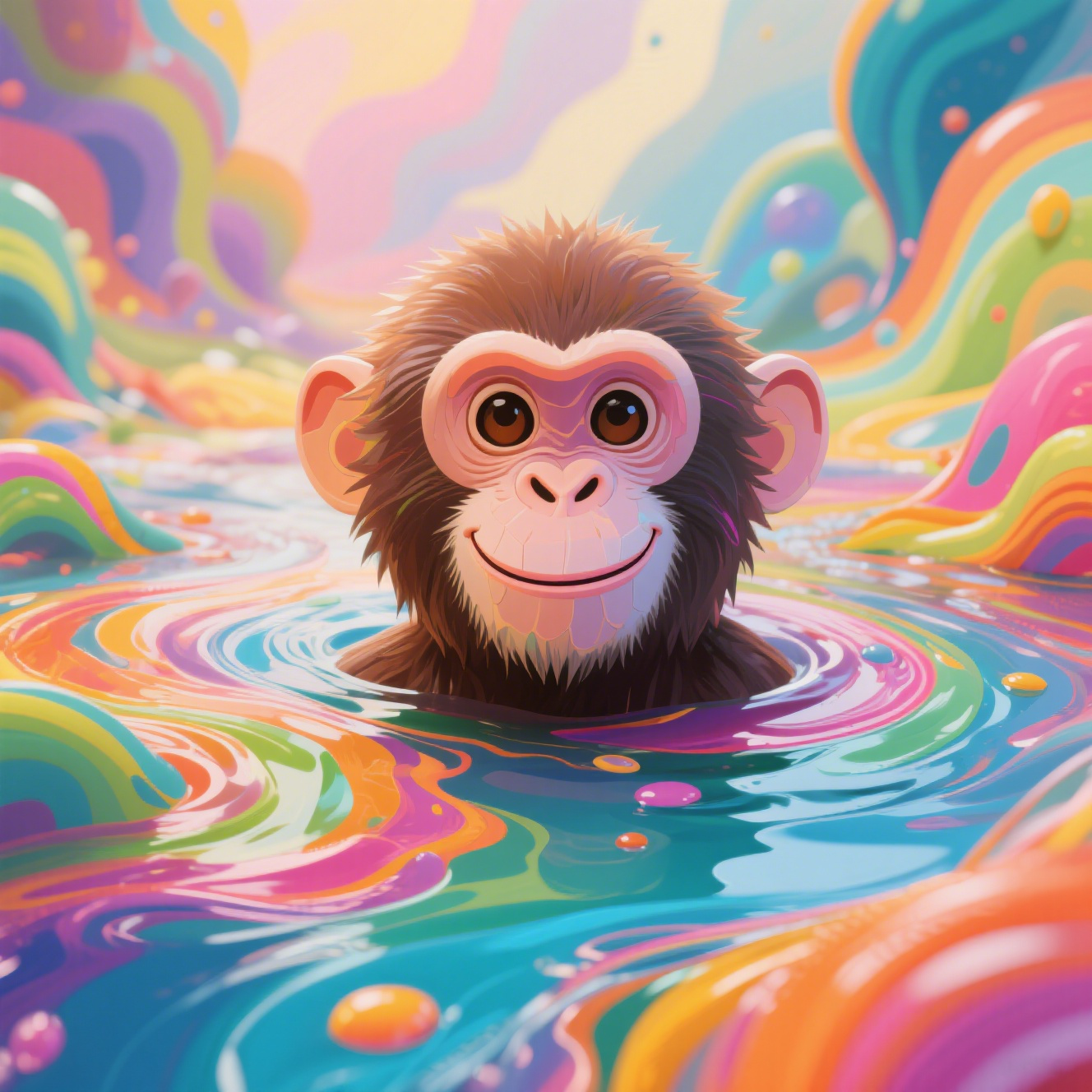 Colorful River Digital Monkey Avatar