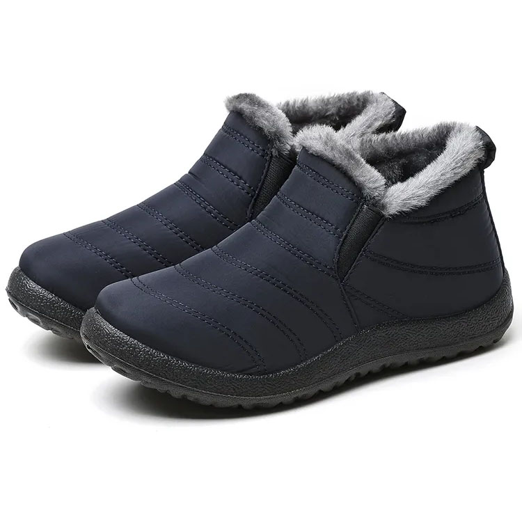 Men's Slip On Winter Ankle Booties Fur Waterproof Snow Footwear