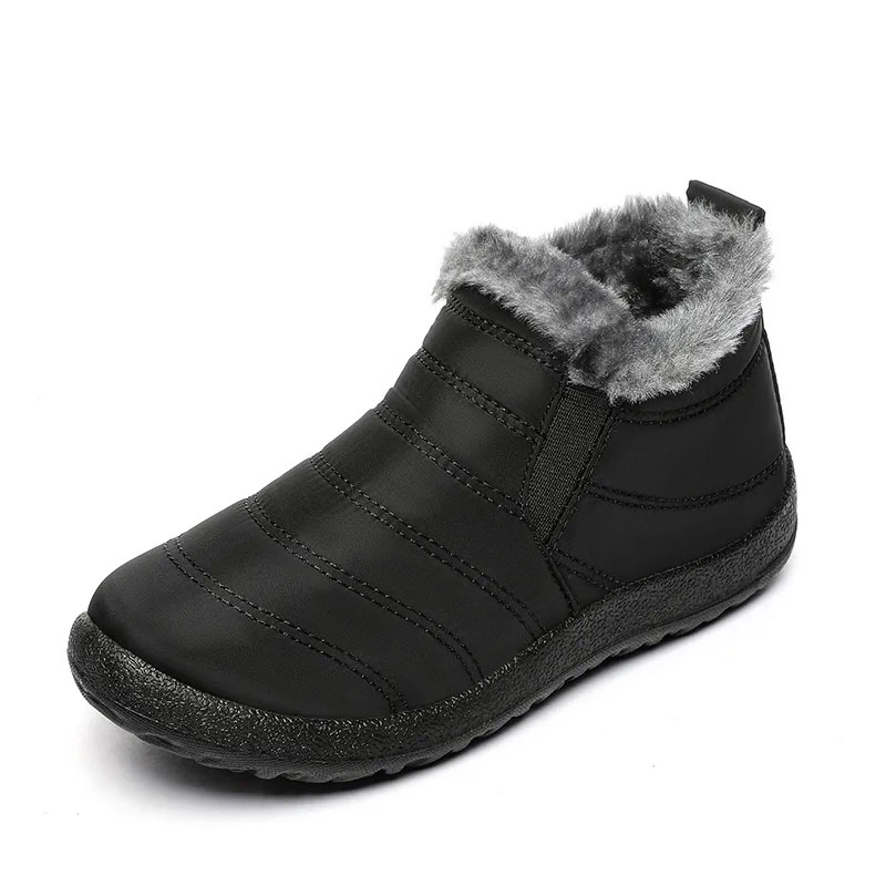 Men's Slip On Winter Ankle Booties Fur Waterproof Snow Footwear