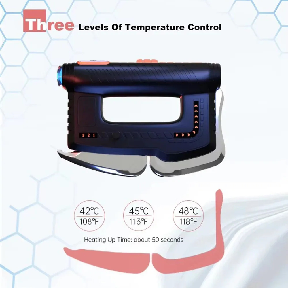 Fascia Gun Gua Sha Scraping Massager EMS Red Light Heated Therapy Tool Electric Muscle Scraper with Heat Back Massager