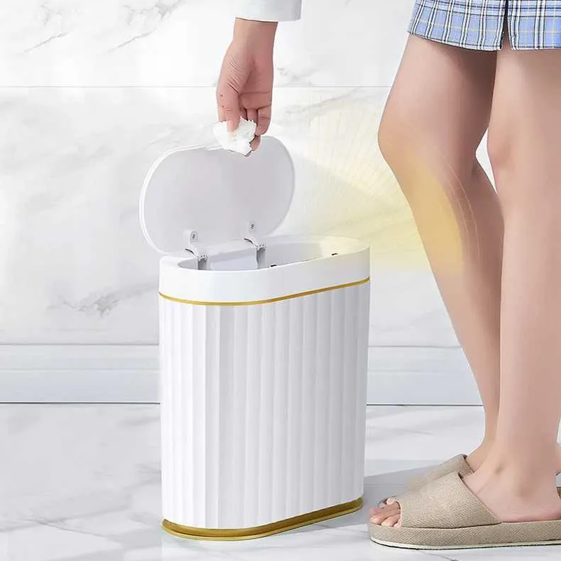 Wastepaper Basket Smart Trash Can Bathroom Trash C...