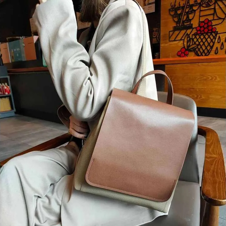 Fashion Female Genuine Backpack Lady's Large Capac...