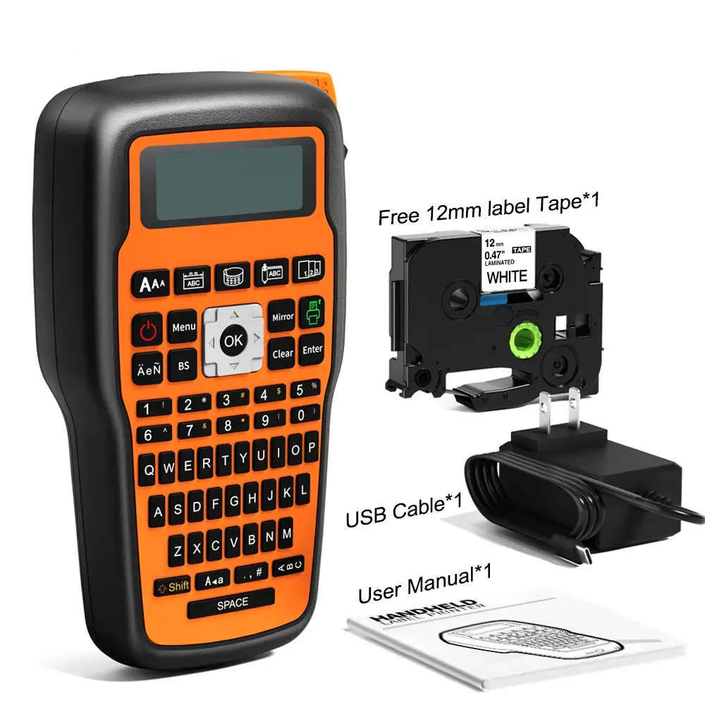 Portable Label Printer Label Maker Machine with Tape USB-C for Power Multiple Font Icon For Office Organization