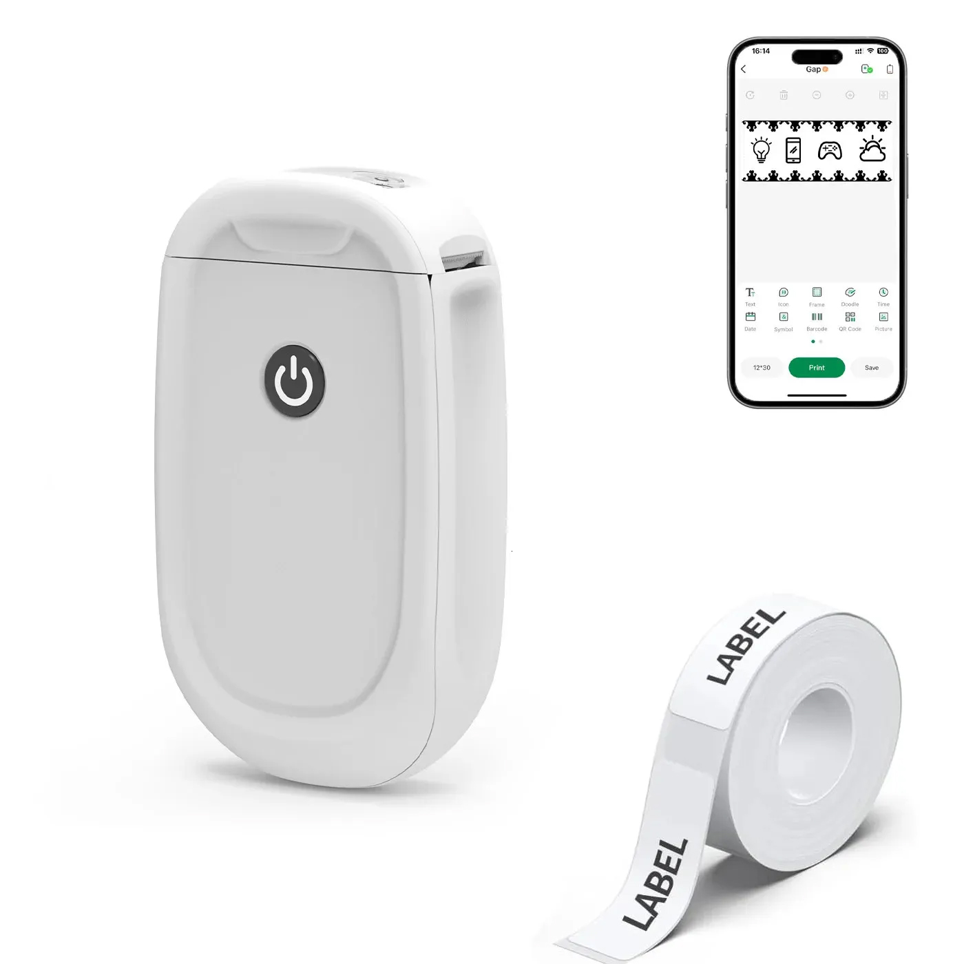 Portable Pocket Thermal Printer Mini Wireless Bluetooth Label Maker Inkless Printer