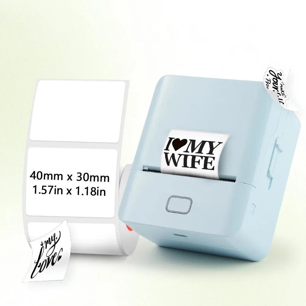 Portable Mini Printers Wireless Bluetooth Inkless Sticker Maker Printer Tag Price Machine For Office School Kitchen