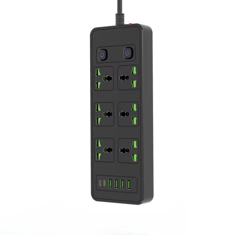 Power Strip Electric Socket Universal TypeC PD 3000W Overload Protection Extension Cable 1.2m Electrical Sockets