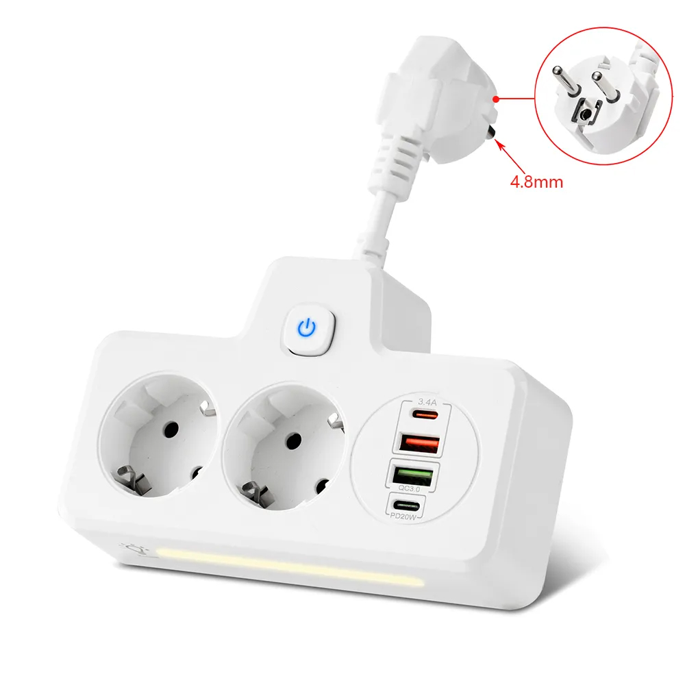 EU Plug Power Strip With 3250W AC Outlets USB fast Charging Ports Wall Socket Power Adapter Electrical Socket For Home Office
