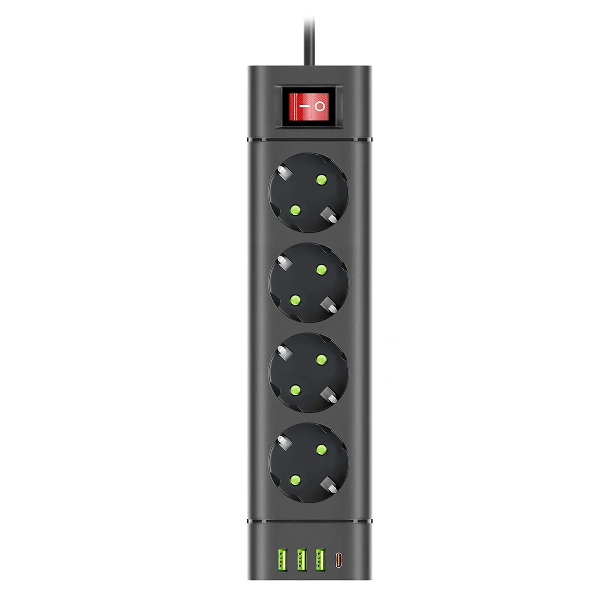 EU Plug Power Strip DC Outlet Extension Electrical Socket with 3 USB Type-C Port 2500W Multicontact Home Appliance