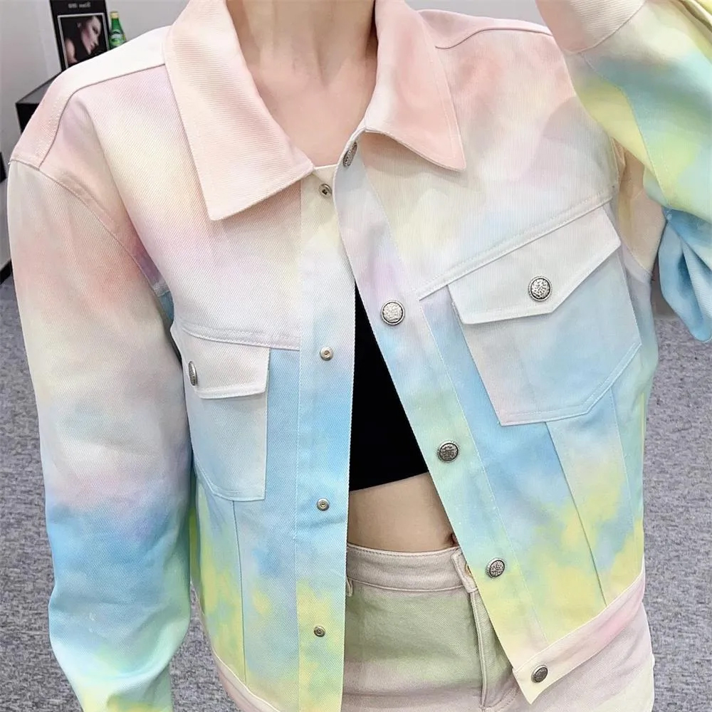 Women's Denim Jacket Cowboy Fashion Coat Casual Outerwear