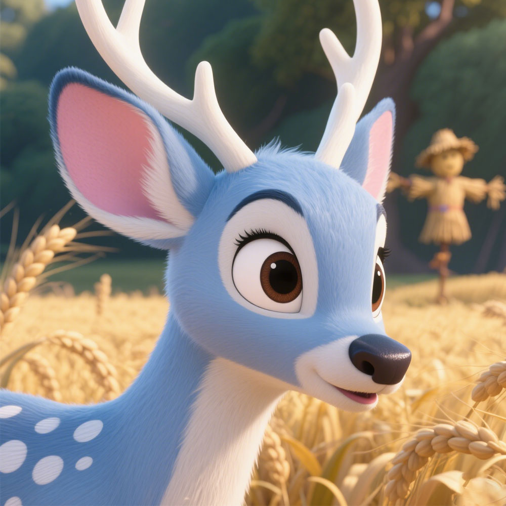 Deer Whispering in the Wheat Waves