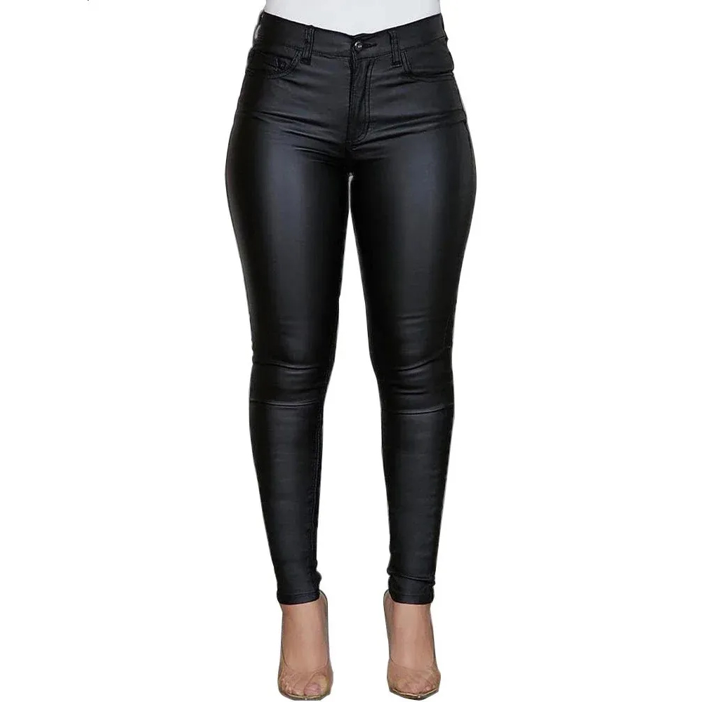 Women's PU Leather Pants - Fashion Sexy Stretch Bodycon High Waist Casual Trousers Women's PU Leather Pants - Fashion Sexy Stretch Bodycon High Waist Casual Trousers