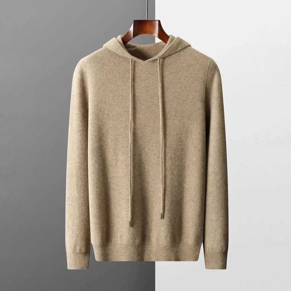 Men Cashmere Hoodie Sweater - New Autumn Winter 100% Wool Hooded Pullover Soft Casual Knitwear Men Cashmere Hoodie Sweater - New Autumn Winter 100% Wool Hooded Pullover Soft Casual Knitwear