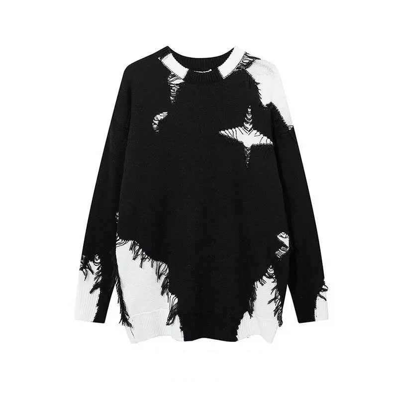 Men Sweaters - Autumn Winter Color Block Spliced Loose Crew Neck Knitted Pullover Men Sweaters - Autumn Winter Color Block Spliced Loose Crew Neck Knitted Pullover