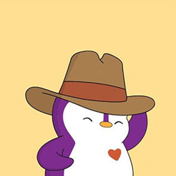 Purple Felt Love Wind Penguin