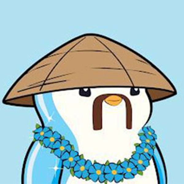 Flower Hat Zen Penguin
