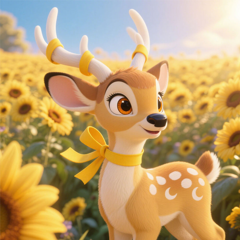 Golden Sunflower Deer
