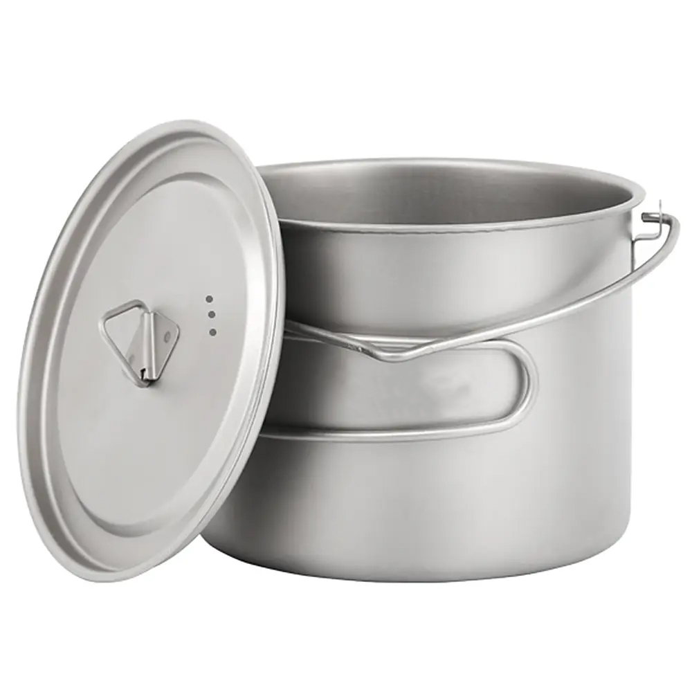 Pot With Foldable Fork And Spoon, Suitable For Outdoor Camping, Hiking, Backpacking And Picnic