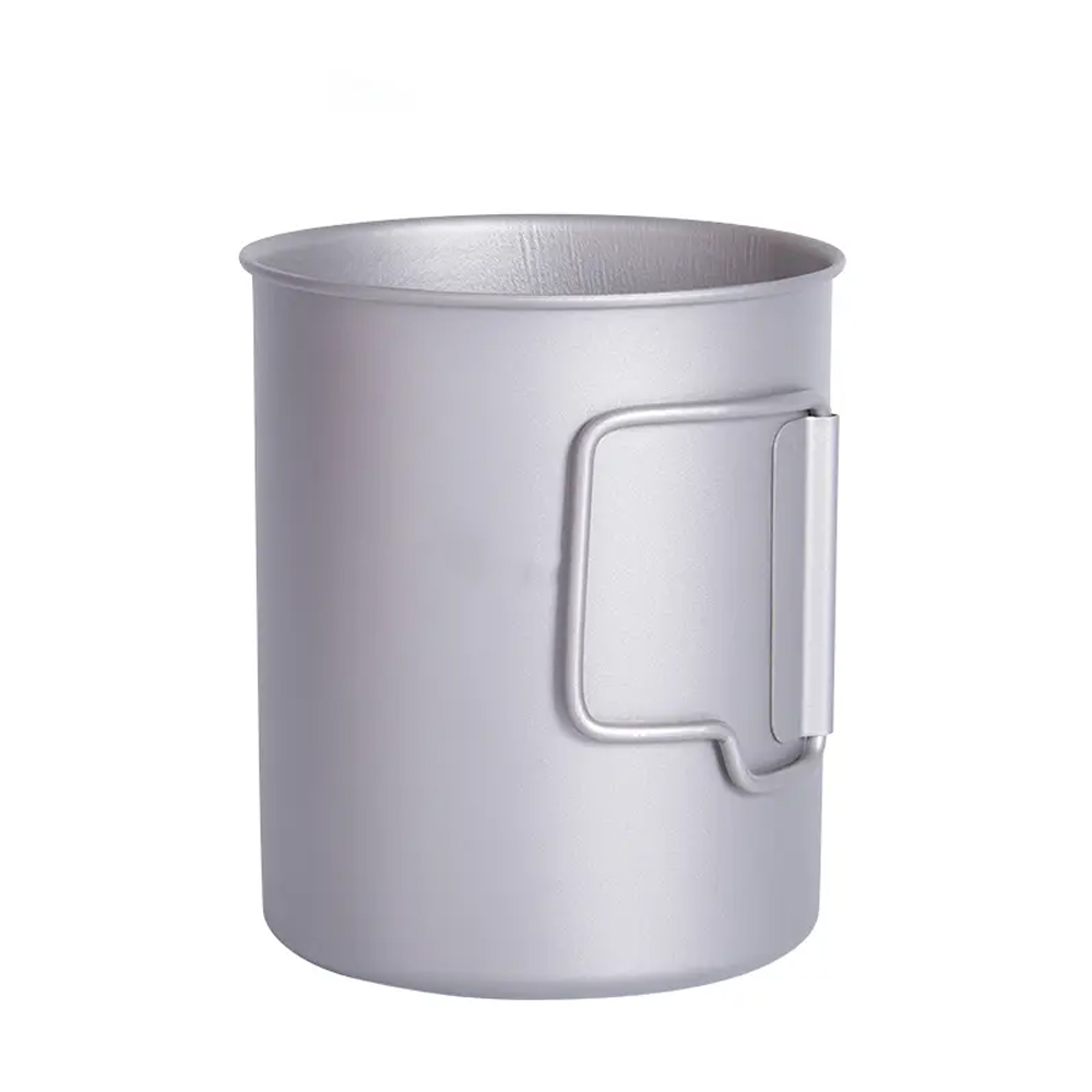Titanium Alloy Mug Picnic Cookware Titanium Pot Outdoor Camping Tableware Water Cup Coffee Cup Without Lid