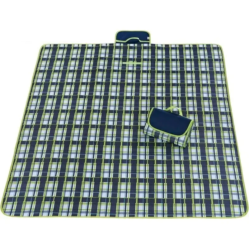 Camping Beach Mat Plaid Portable Hiking Travel Sleeping Blanket Folding Grassland Pad Camping Equipment Beach Picnic Mat Camping Bed