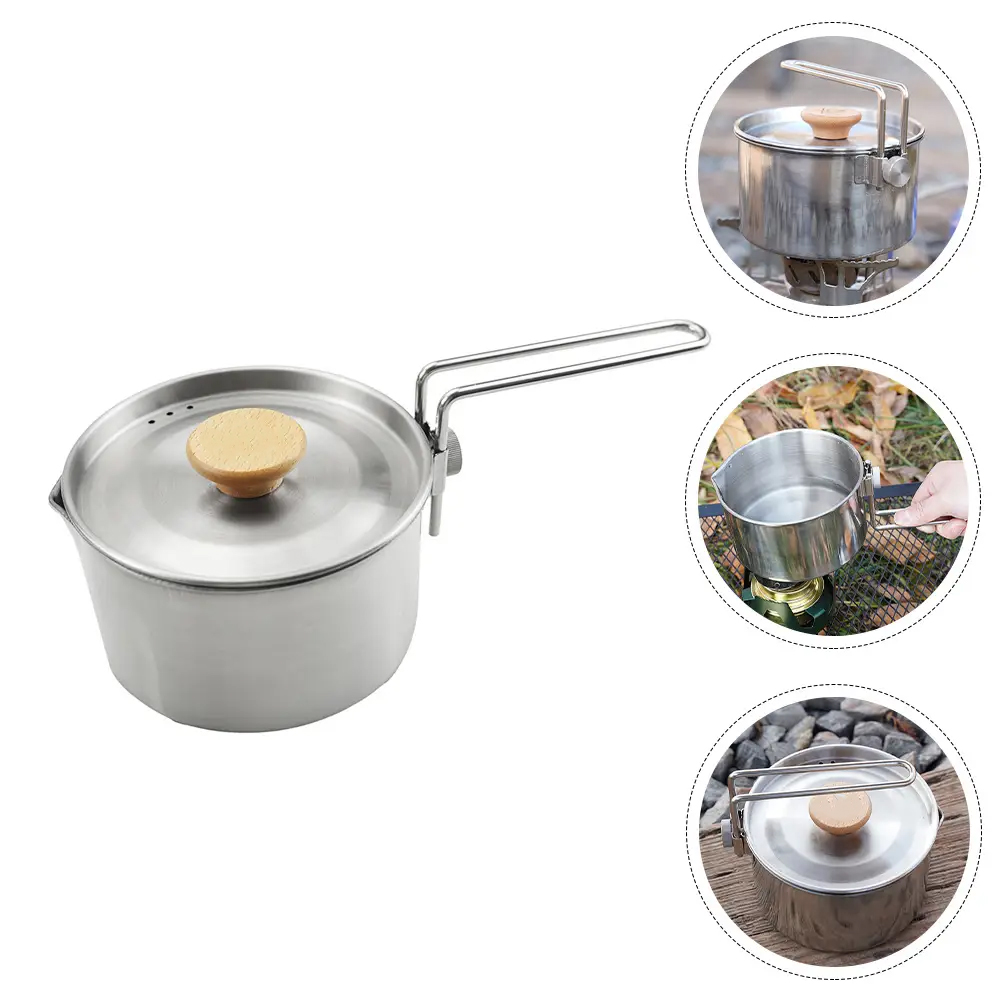 Portable Stainless Steel Cooker Camping Hiking Picnic Tool Noodle Pot Outdoor