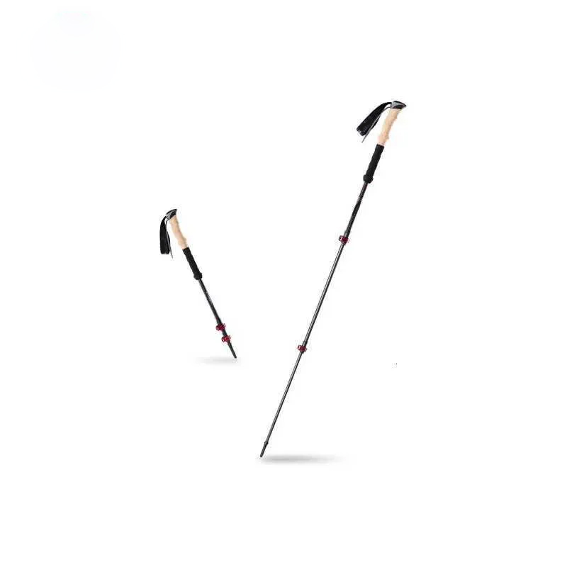 Carbon Fiber Trekking Pole Folding Walking Hiking Sticks Camping Anti-Shock Alpenstock