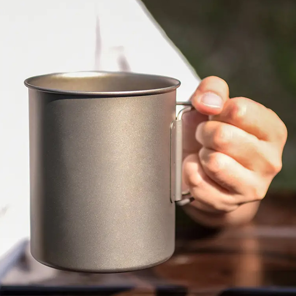 Titanium Alloy Mug Picnic Cookware Titanium Pot Outdoor Camping Tableware Water Cup Coffee Cup Without Lid