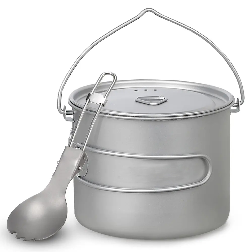 Pot With Foldable Fork And Spoon, Suitable For Out...