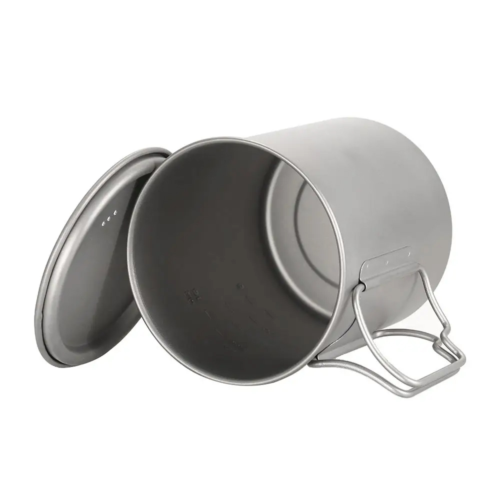 Outdoor Camping Cup Durable Titanium Cup Travel Tableware Picnic Utensils Travel Camping Cup Camping Equipment
