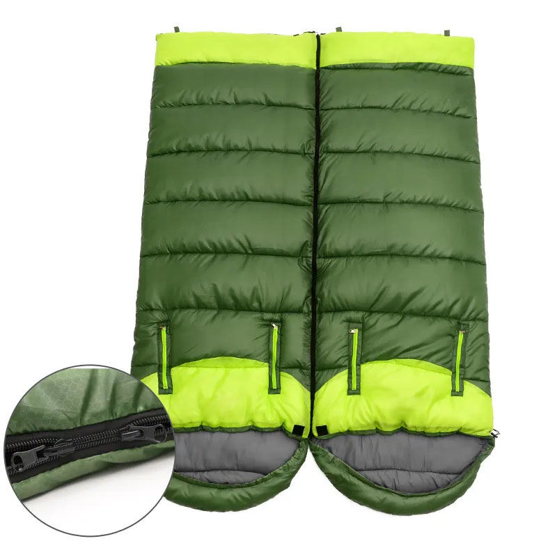 Outdoor Spring And Autumn Thickened Warm Indoor Lunch Break Camping Double Couple Stretch Out Splicing Travel Dirty Cotton Sleeping Bag