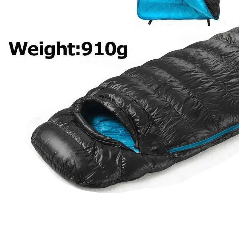 Sleeping Bags Sleeping Bag Winter Duck Goose Down Hooded Sleeping Bag Single Camping Waterproof Ultralight Sleeping Bags