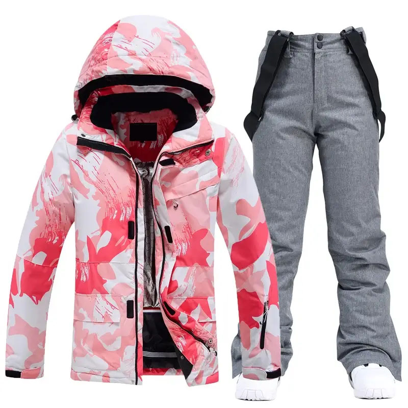 Women's Winter Ski Suit Thermal Waterproof Windproof Jacket And Pants Snowboarding Outfit
