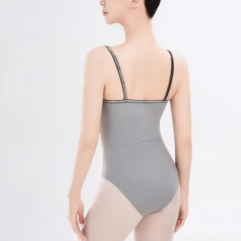 Velvet Patchwork Camisole, Ballet Leotard for Women, High Neck Sleeveless Dance Leotard