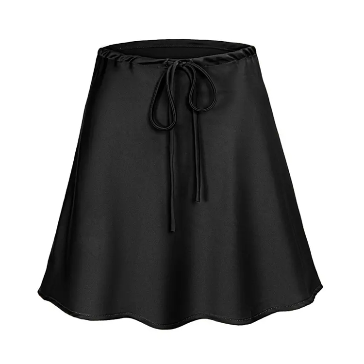 Satin Mini Skirts Women Summer Silk Short Skirt For Women Drawstring High Waist Satin Skirt A Line Women Short