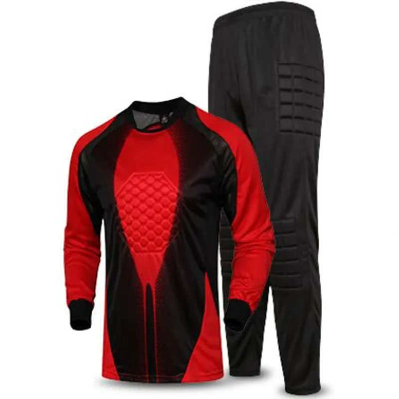Men's Professional Soccer Goalkeeper Uniform Sponge Protection Jersey and Pants for Goaltenders