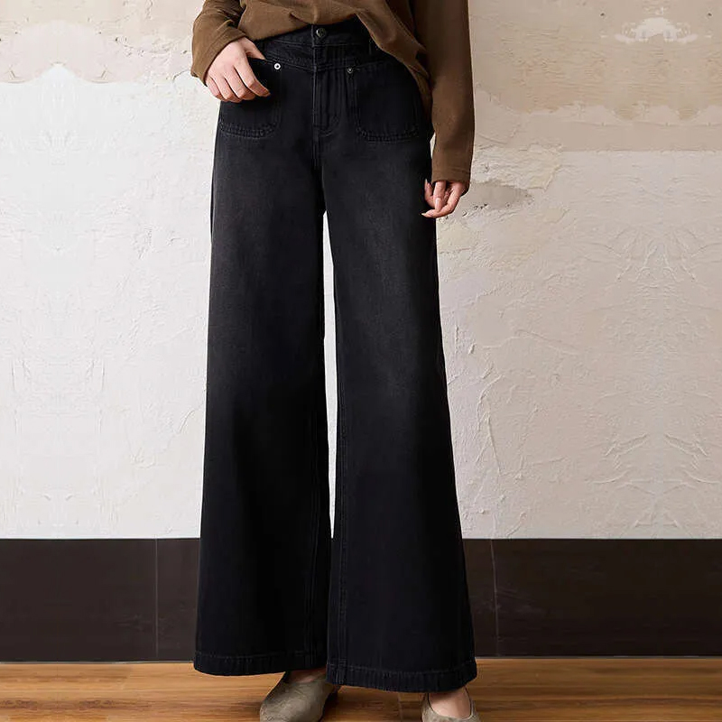 Thin Wide Leg Jeans For Women Micro Flared Pants Autumn And Winter Women's Clothing Casual High Waisted