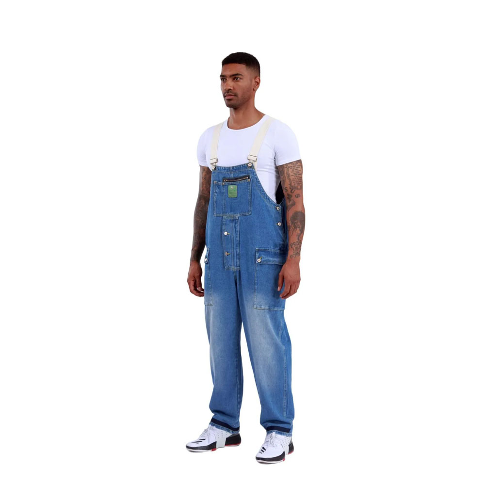 Men's Jeans Washed Denim Overalls Men Cargo Multi Pocket Jumpsuit Men Workwear