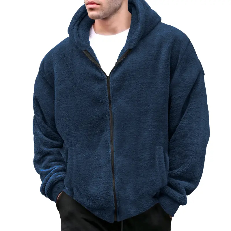 Men's Jacket Double-Faced Fleece Fashion Men's Sweatshirt Coat