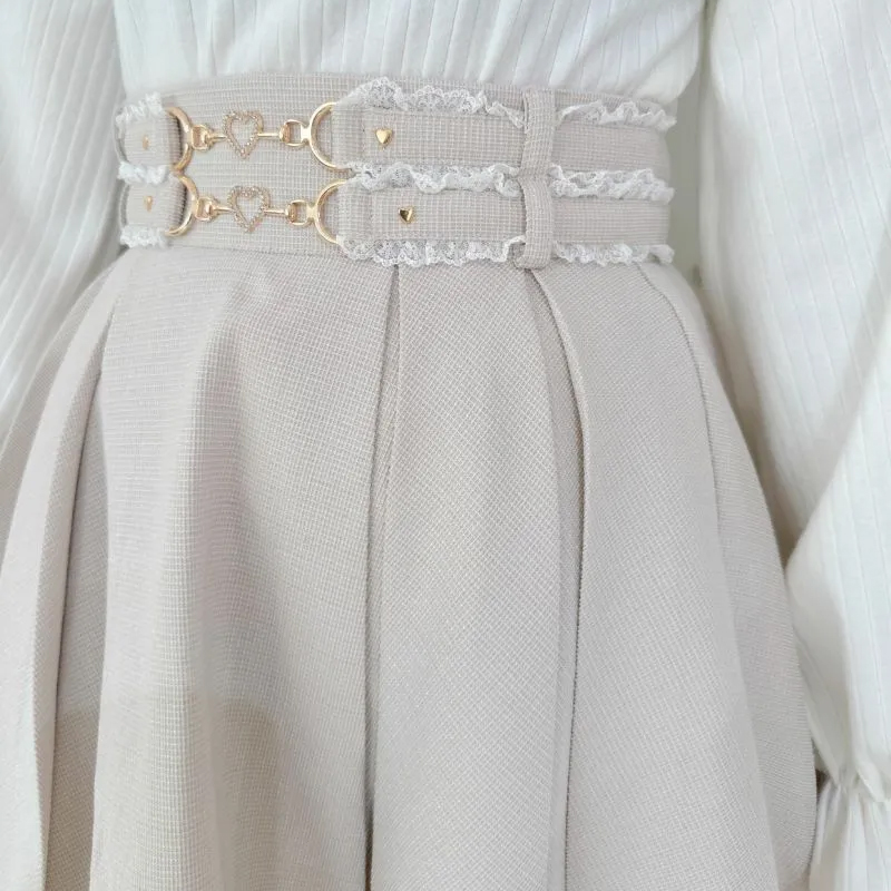 Skirts Solid Color Fashion Sweet Cute High Waist Women Spring Summer Ladies Short Skirt