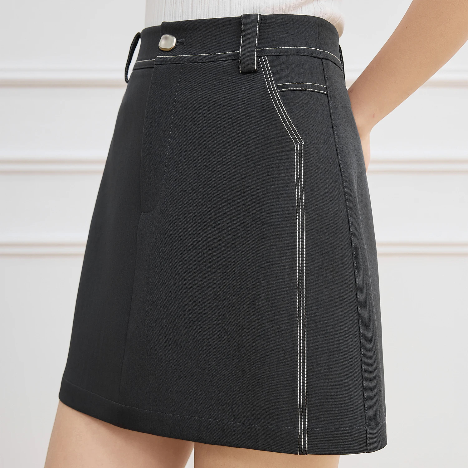 Women Mini Short Skirt Spring Commuter Skirt For Women Temperament Twill A-Line Female Skirts