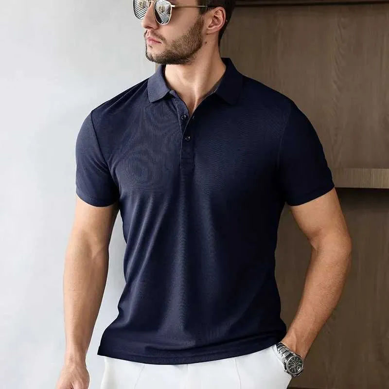 Men Casual Short Sleeved Polo Business Summer Comfortable Paradigm Polos