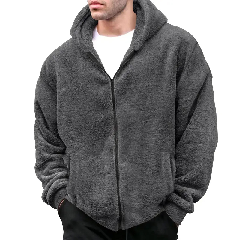 Men's Jacket Double-Faced Fleece Fashion Men's Sweatshirt Coat