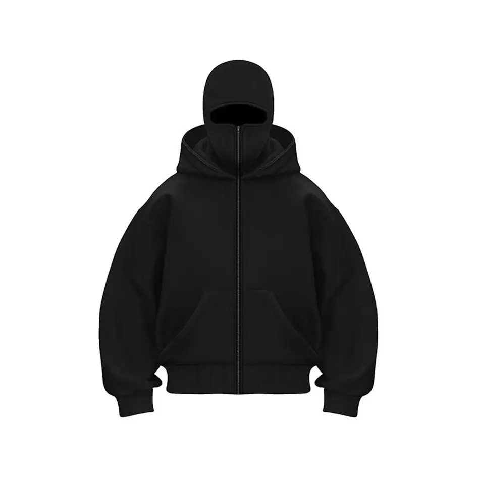 Men's Double Hood Zipper Design Sweatshirt Hoodie ...