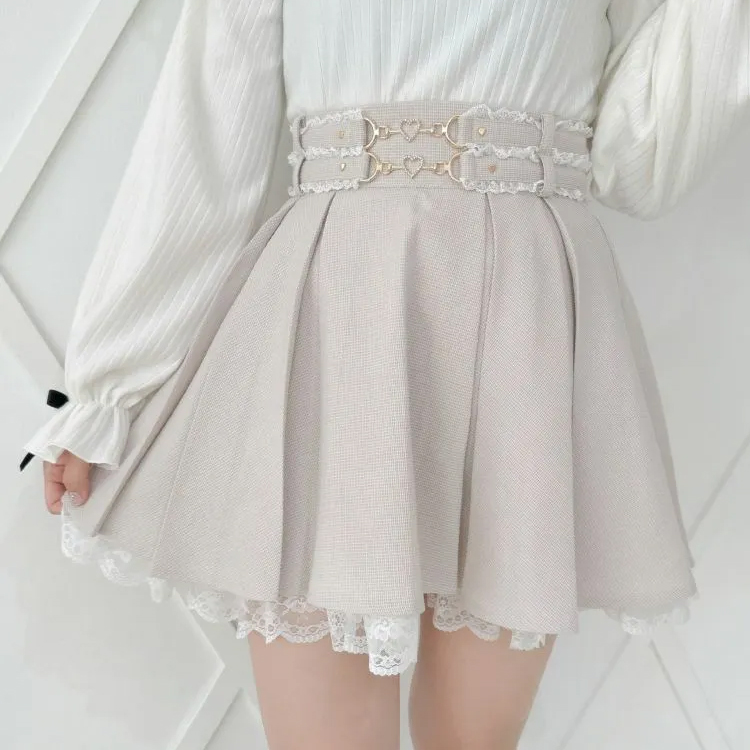 Skirts Solid Color Fashion Sweet Cute High Waist Women Spring Summer Ladies Short Skirt