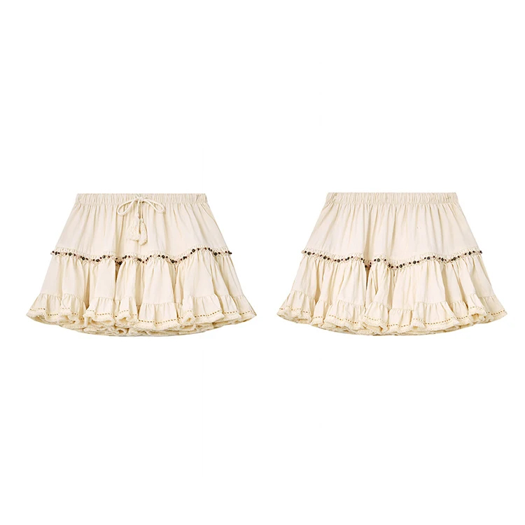 Women's Summer Short Skirt A-Line Tassel Chic Skir...