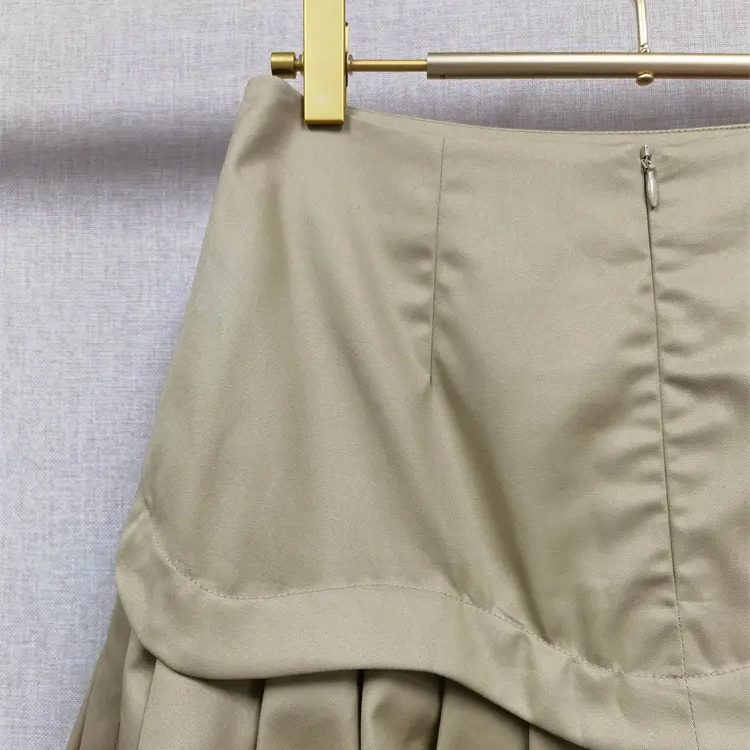 Women's High Waist Mini Skirt Preppy Style Splicing Ladies Short