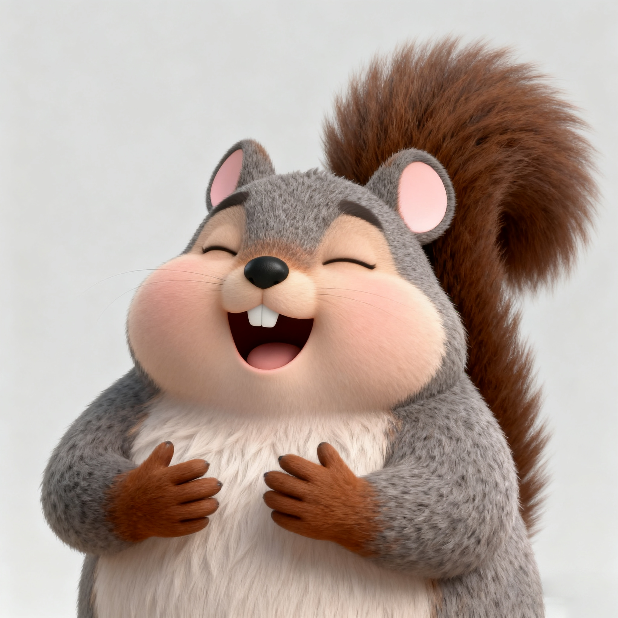 Grey Squirrel Toby Is Laughing Heartily