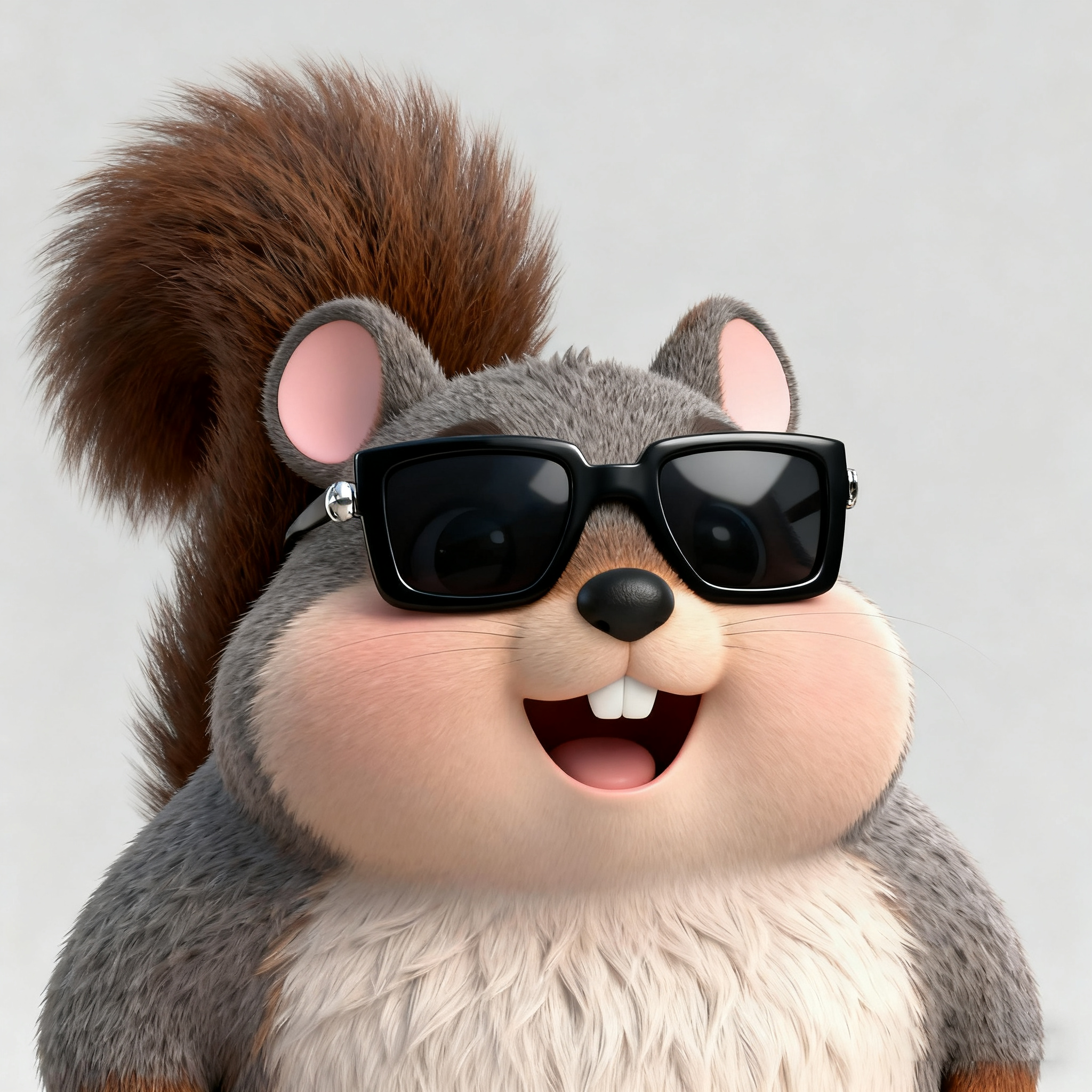 Grey Squirrel Toby Wearing Sunglasses