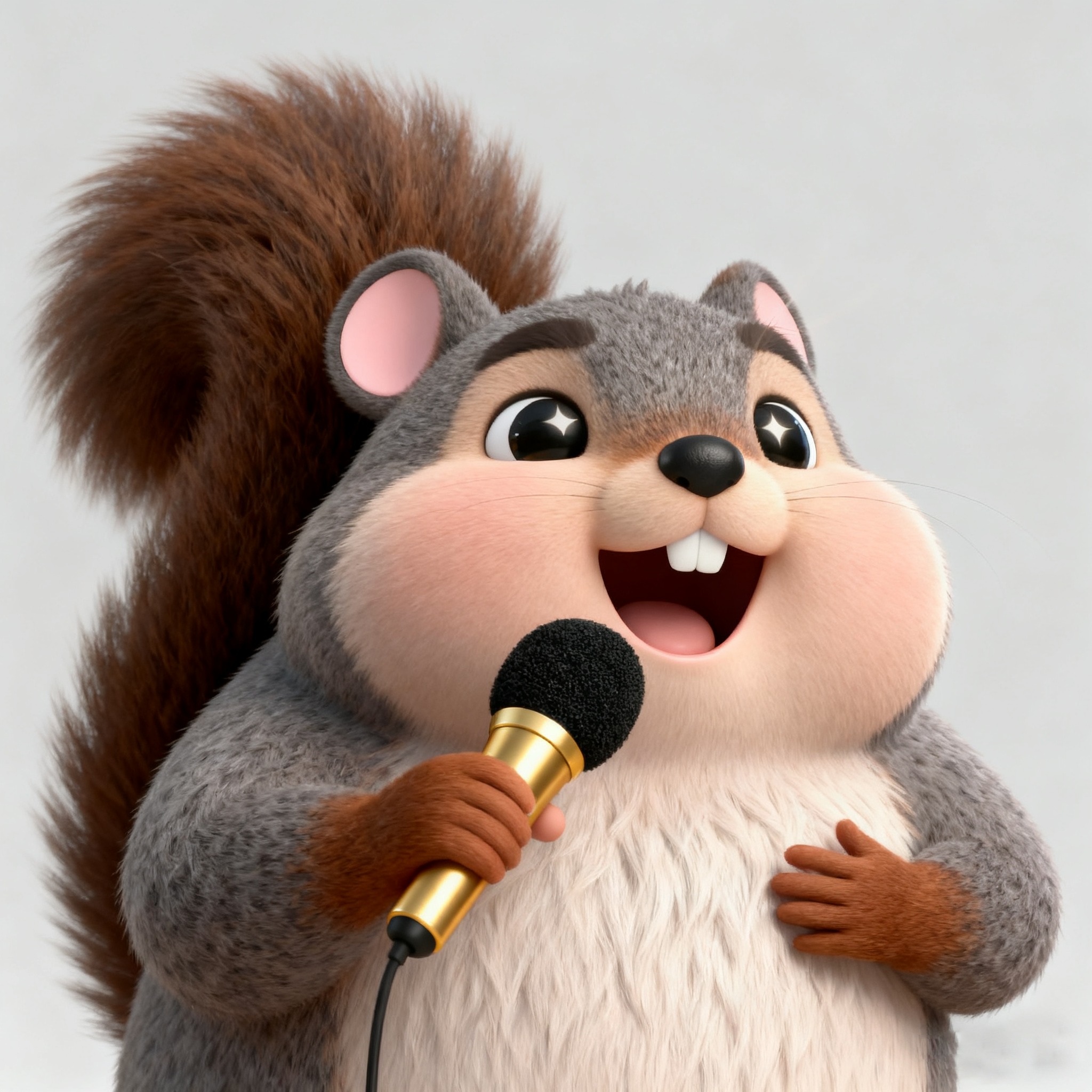 Grey Squirrel Toby Is Singing