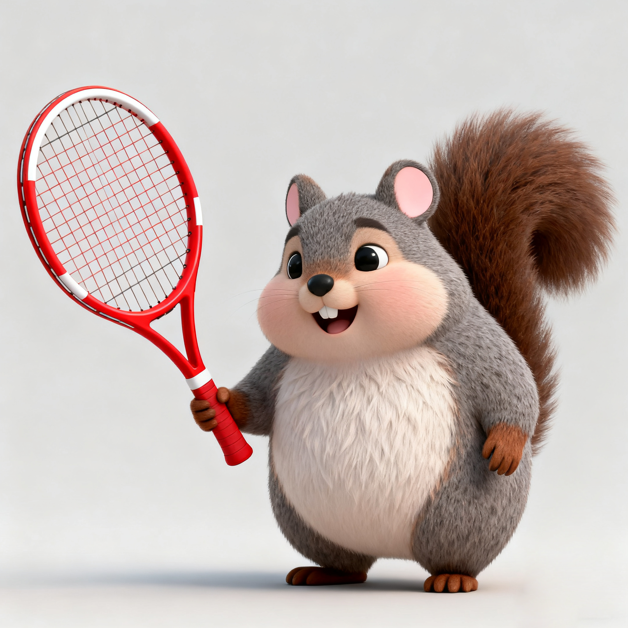 Grey Squirrel Toby Playing Tennis