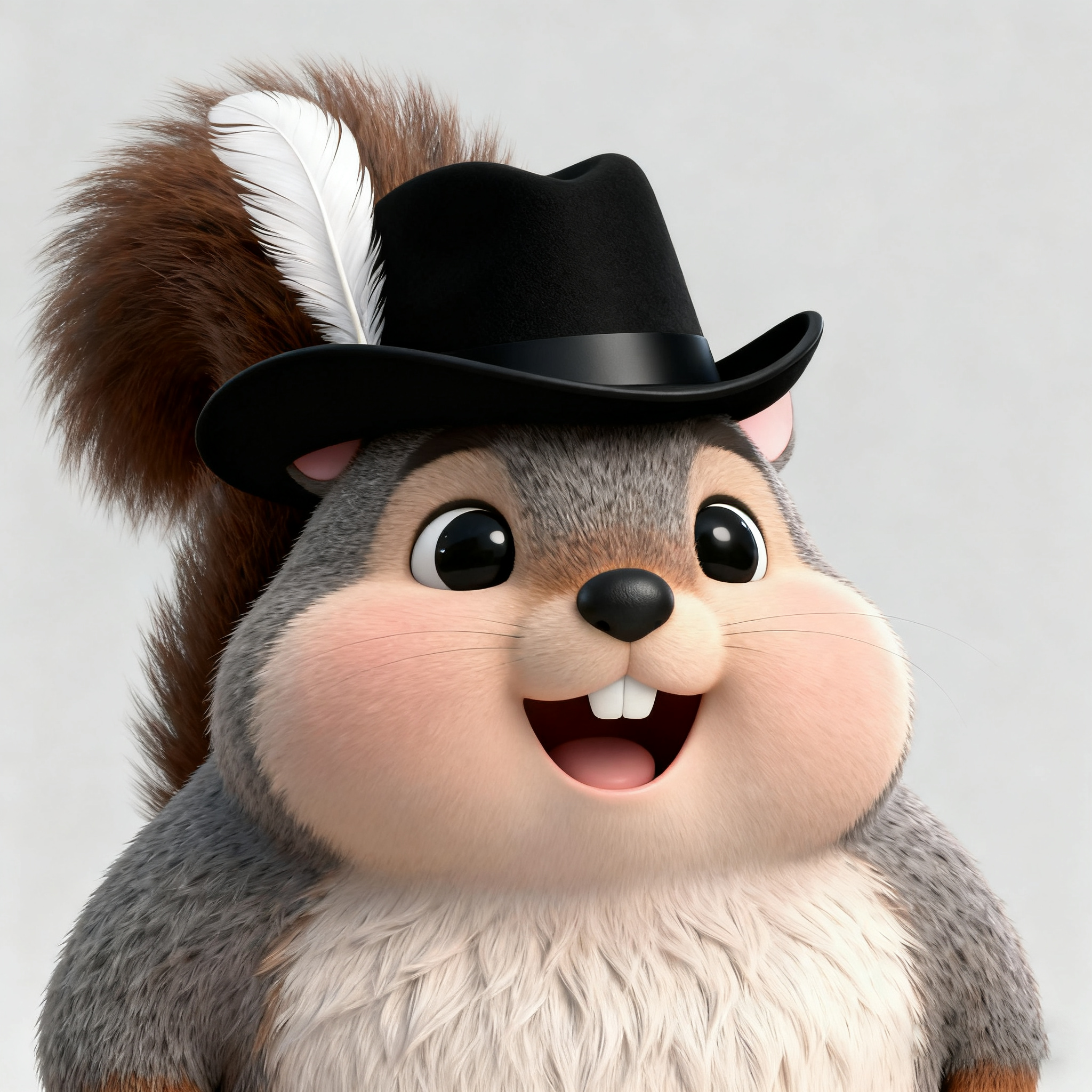 Grey Squirrel Toby Wearing A Jazz Hat